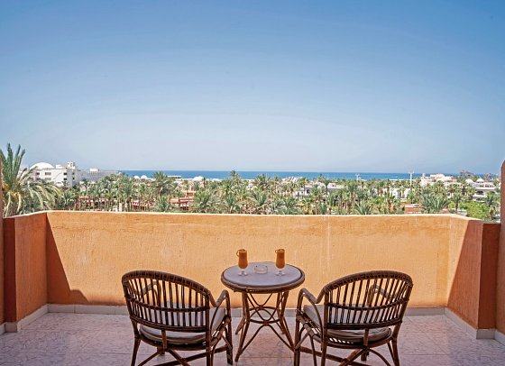 Calimera Blend Paradise - Beispiel Balkon Doppelzimmer Deluxe Meerblick (Zimmercodierungen DDM, UDM & DC8)