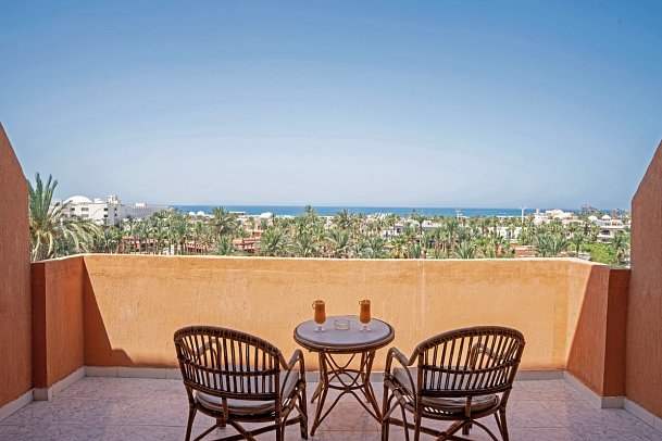 Calimera Blend Paradise - Beispiel Balkon Doppelzimmer Deluxe Meerblick (Zimmercodierungen DDM, UDM & DC8)