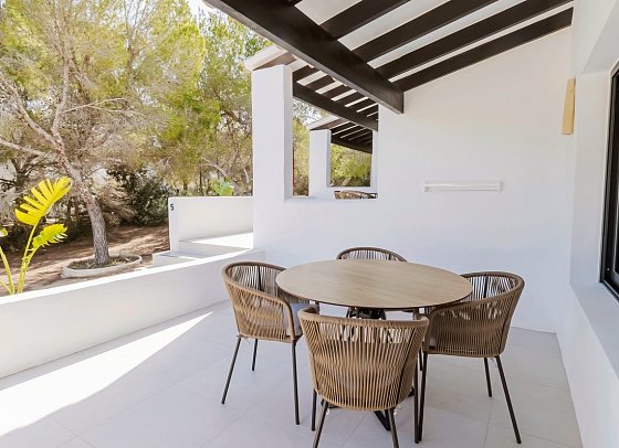 Pinomar - Beispiel Terrasse Appartement 1 Schlafzimmer (Zimmercodierung AB1)
