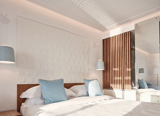 Myconian Korali - Wohnbeispiel Doppelzimmer Deluxe Inopos Landblick (Zimmercodierung DDL)