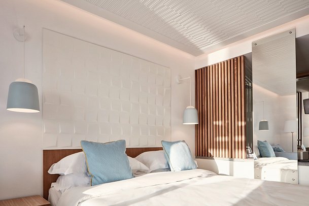 Myconian Korali - Wohnbeispiel Doppelzimmer Deluxe Inopos Landblick (Zimmercodierung DDL)