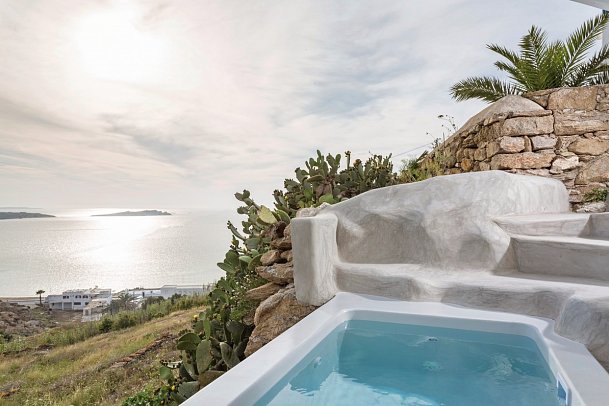 Boheme Mykonos - Wohnbsp. Suite Bohemian Meerblick mit Outdoor-Jacuzzi (Zimmercodierung W1M)