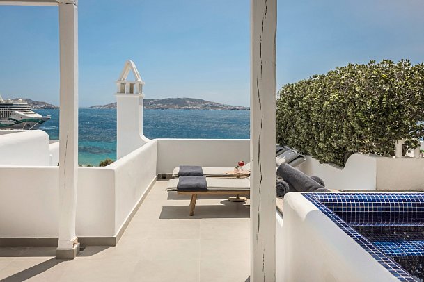 Grace Mykonos - Wohnbeispiel Suite Premium Meerblick Plunge Pool (Zimmercodierung WMR)
