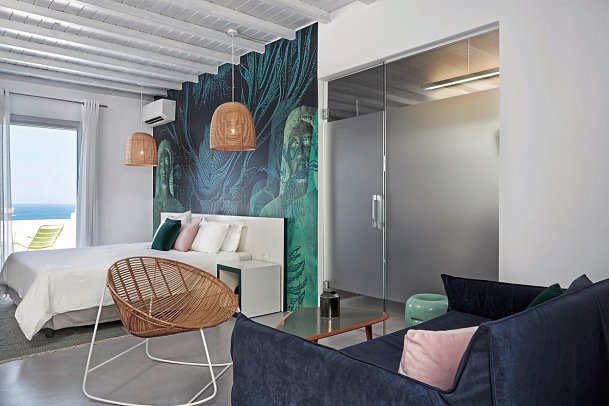 Kouros Hotel & Suites - Wohnbsp. Suite Deluxe Meerblick (Zimmercodierung WDM)