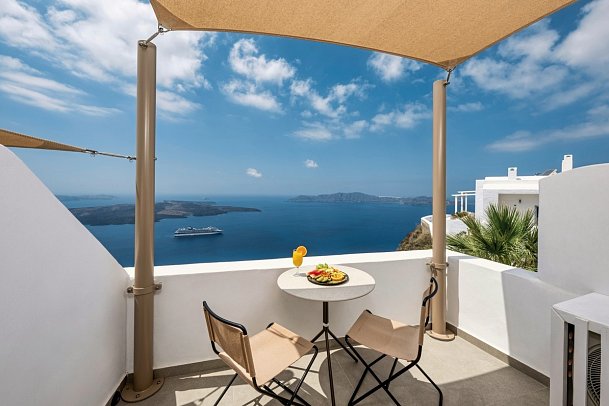 Ira Hotel & Spa - Balkon Maisonette Meerblick (Zimmercodierung MBM)