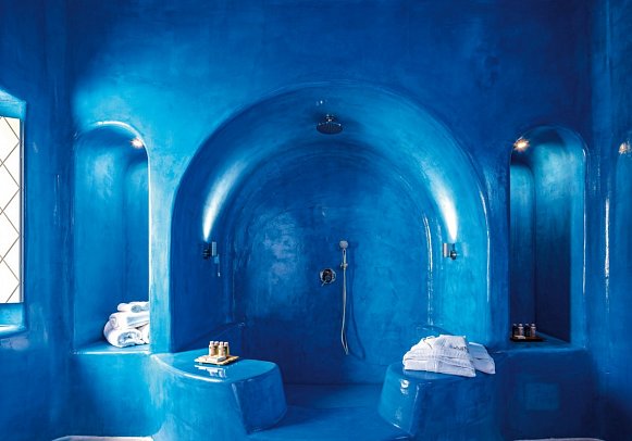 Skyfall Suites - Badbeispiel Superior Suite Private mit Meerblick (Zimmercodierung WSM)