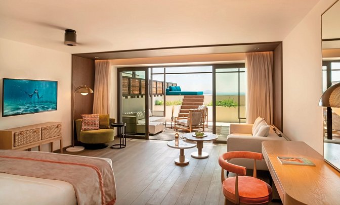 Mitsis Summer Palace - Wohnbeispiel Junior Suite Sea View Plunge Pool (Zimmercodierung J1M)