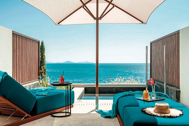 Mitsis Summer Palace - Wohnbeispiel Doppelzimmer Superior Meerblick Plungepool (Zimmercodierung DS1)