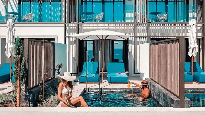 Mitsis Summer Palace - Wohnbeispiel Doppelzimmer Superior Meerblick Plungepool (Zimmercodierung DS1)