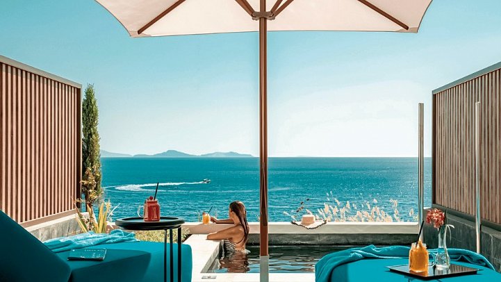 Mitsis Summer Palace - Wohnbeispiel Doppelzimmer Superior Meerblick Plungepool (Zimmercodierung DS1)