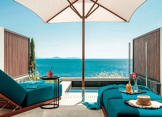 Mitsis Summer Palace - Wohnbeispiel Doppelzimmer Superior Meerblick Plungepool (Zimmercodierung DS1)