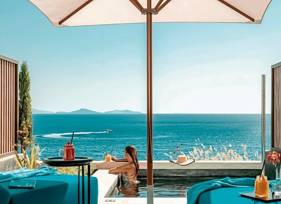 Mitsis Summer Palace - Wohnbeispiel Doppelzimmer Superior Meerblick Plungepool (Zimmercodierung DS1)