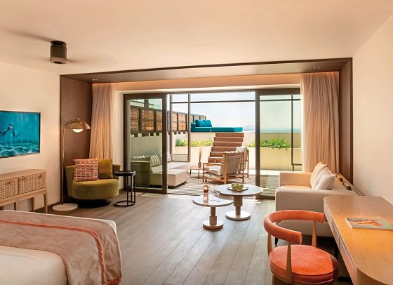 Mitsis Summer Palace - Wohnbeispiel Junior Suite Sea View Plunge Pool (Zimmercodierung J1M)