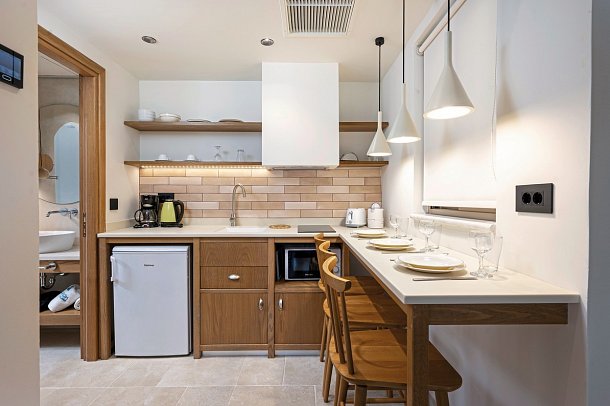 Aegean Houses - Wohnbeispiel Appartement 1 Schlafzimmer Privatpool (Zimmercodierung ABR)