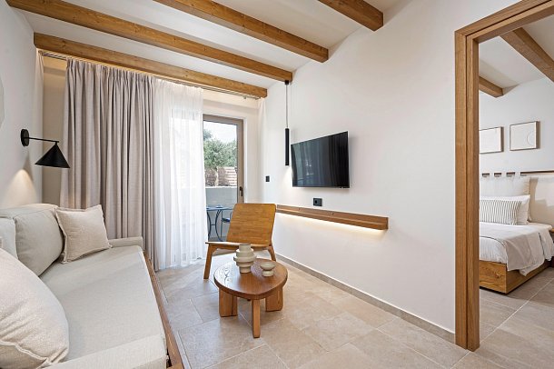 Aegean Houses - Wohnbeispiel Appartement 1 Schlafzimmer Privatpool (Zimmercodierung ABR)