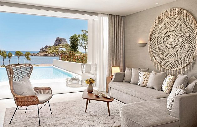 Ikos Aria - Wohnbeispiel Bungalow Deluxe Suite 1 Schlafzimmer Privatpool Meerblick (Zimmercodierung BD2)