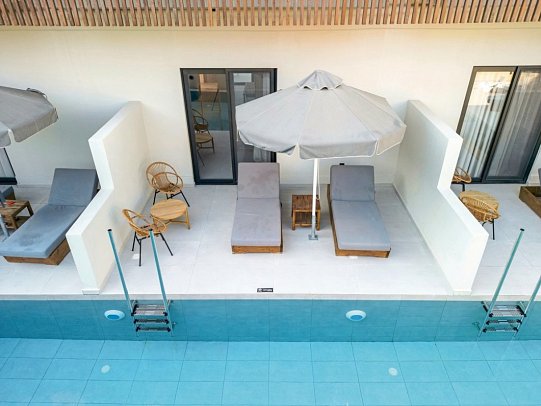 ananea Kos - Wohnbeispiel Juniorsuite Swim-Up (Zimmercodierungen J1Q & J2Q)