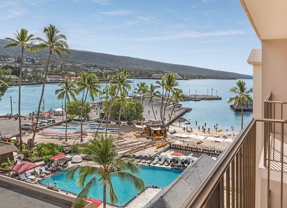 Courtyard King Kamehameha's Kona Beach Hotel - Beispiel Balkon Ocean View (Zimmercodierungen UGM, U1M, U2M & U3M)