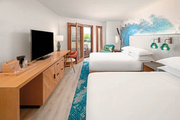Sheraton Kauai Coconut Beach Resort - Wohnbeispiel Ocean View 2 Queen (Zimmercodierungen U4M, U7M, U8M & U9M)
