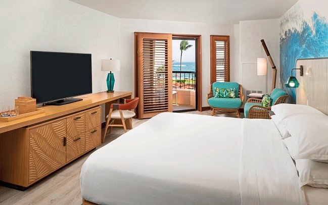 Sheraton Kauai Coconut Beach Resort - Wohnbeispiel Ocean View King (Zimmercodierungen U2M, U3M, U5M & U6M)