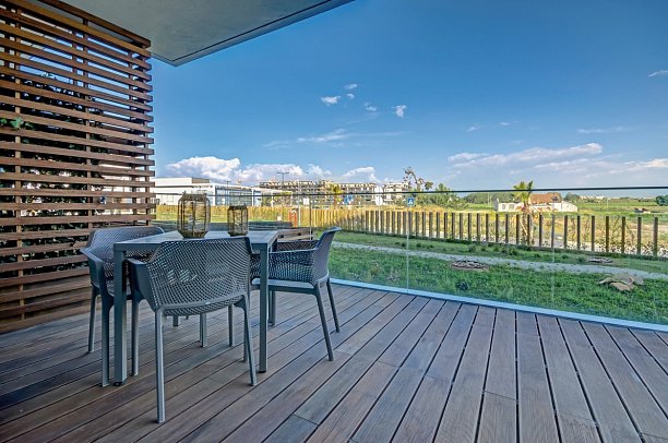 Praia do Sal - Beispiel Terrasse Appartement (Zimmercodierungen AB1 & OB1)