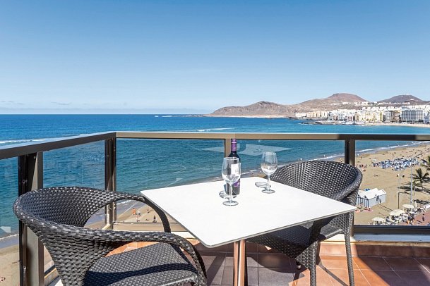 Apartamentos Colón Playa - Beispiel Balkon Studio Meerblick (Zimmercodierung SBM)