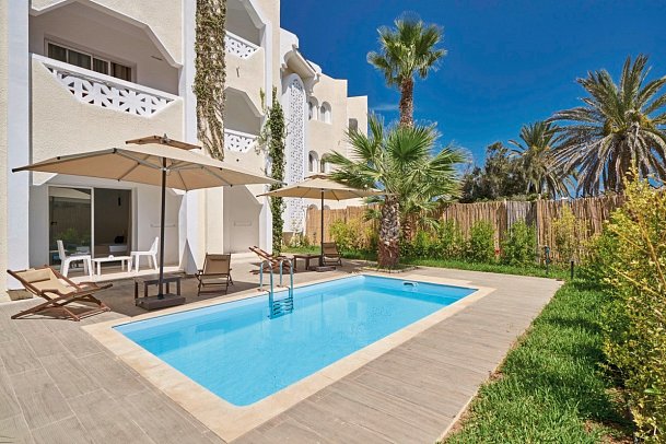 Mahdia Beach und Aquapark - Wohnbeispiel Doppelzimmer Swim-Up (Zimmercodierung DBQ)