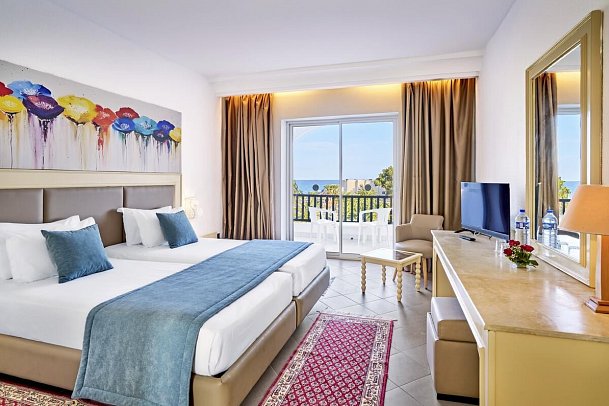 Monarque El Fatimi & Aquapark Mahdia - Wohnbeispiel Doppelzimmer Meerblick (Zimmercodierungen DBM & DCM)