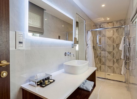 The Duke Boutique Hotel - Badbeispiel Doppelzimmer Standard (Zimmercodierung DG1)