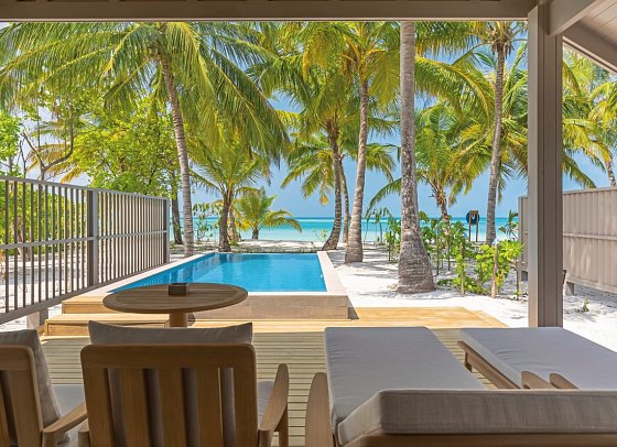 Meeru Maldives Resort Island - Wohnbeispiel Beach Pool Villa (Zimmercodierungen VB3 & VB4)