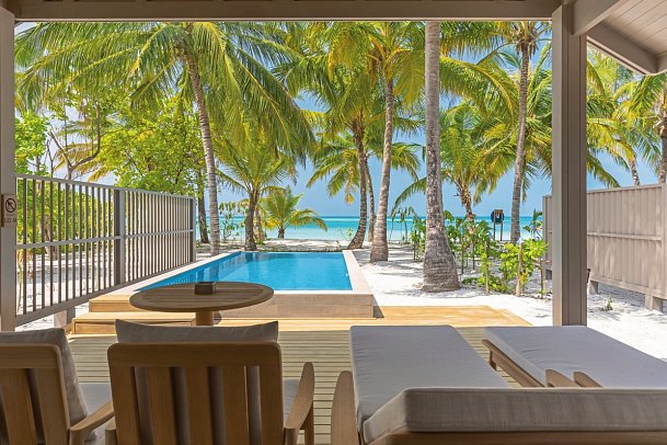 Meeru Maldives Resort Island - Wohnbeispiel Beach Pool Villa (Zimmercodierungen VB3 & VB4)