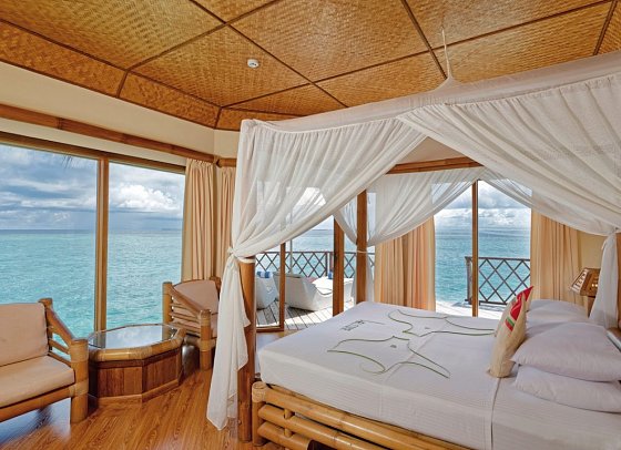 Thulhagiri Island Resort - Wohnbeispiel Water Bungalow (Zimmercodierungen BX1 & BX2)