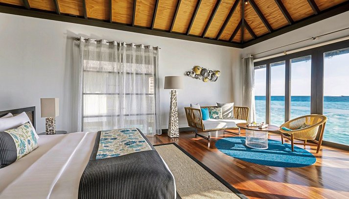 Velassaru Maldives - Wohnbeispiel Water Villa (Zimmercodierungen VX1 & VX2)