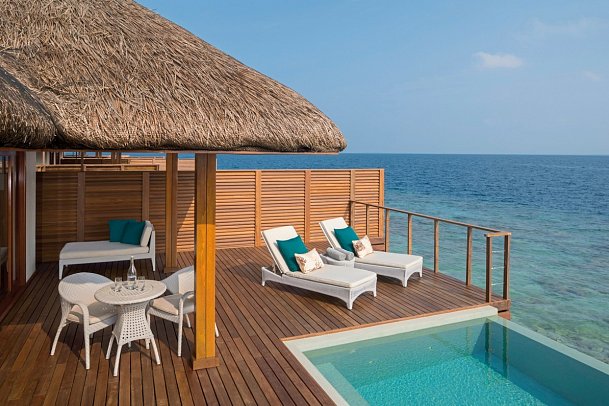 Dusit Thani Maldives - Wohnbeispiel Overwater Pool Villa (Zimmercodierung VO1)