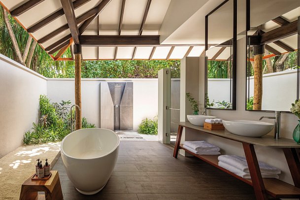 NH Collection Maldives Havodda Resort - Beispiel Bad Sunrise/Sunset Beach Pool Villa (Zimmercodierungen VB4 & VB5)