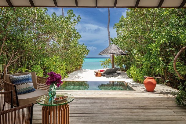NH Collection Maldives Havodda Resort - Wohnbeispiel Sunrise/Sunset Beach Pool Villa (Zimmercodierungen VB4 & VB5)