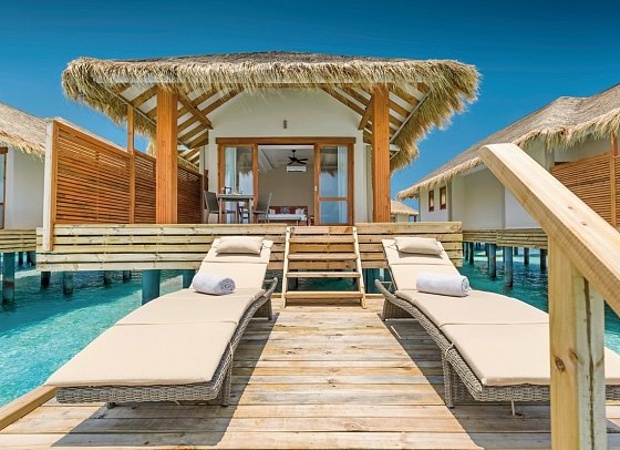 Kudafushi Resort & Spa - Wohnbeispiel Water Villa (Zimmercodierungen VX1 & VH2)