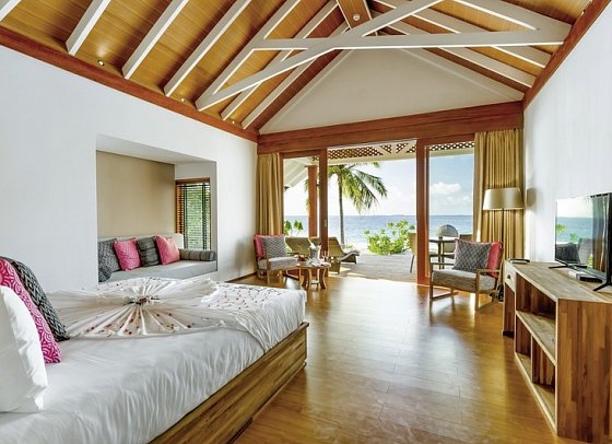 Kudafushi Resort & Spa - Wohnbeispiel Beach Villa (Zimmercodierungen VB1 & VH1)