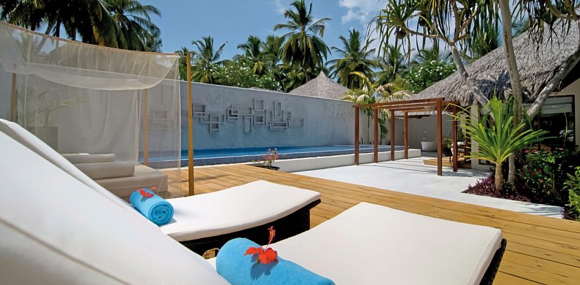 Niva Kuramathi Maldives - Wohnbeispiel Honeymoon Pool Villa (Zimmercodierung VB7)