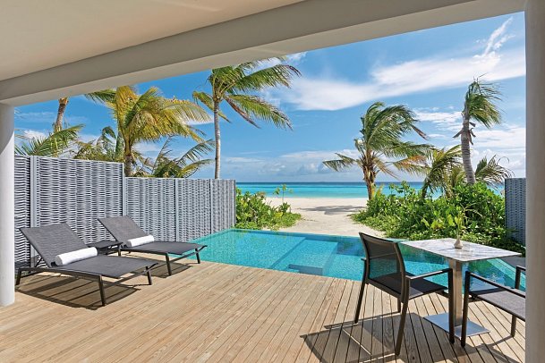 Outrigger Maldives Maafushivaru Resort - Wohnbeispiel Two Bedroom Beach Villa with Pool (Zimmercodierung VB3)