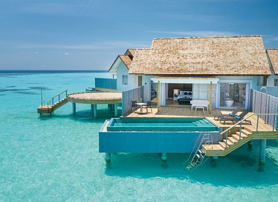 Outrigger Maldives Maafushivaru Resort - Wohnbeispiel Over Water Villa with Private Pool (Zimmercodierungen VX2 & VX5)