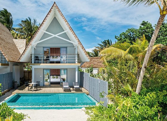Outrigger Maldives Maafushivaru Resort - Wohnbeispiel Two Bedroom Beach Villa with Private Pool (Zimmercodierung VB3)