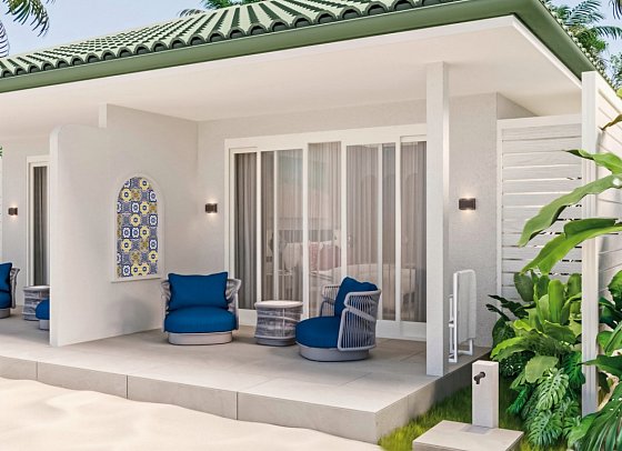 Eri Maldives - Beispiel Terrasse Beach Villa (Zimmercodierungen VB2 & VB3)
