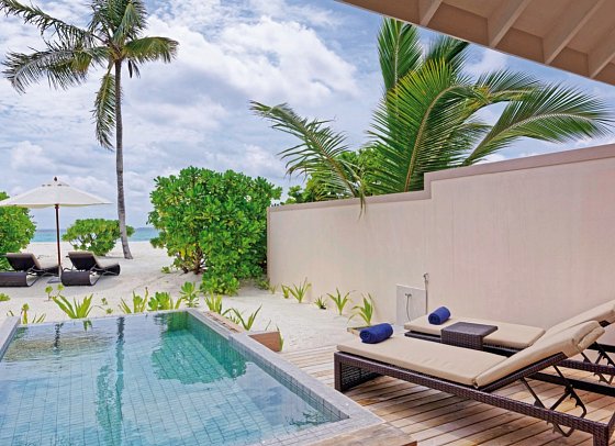 Brennia Kottefaru - Beispiel Terrasse Beach Pool Villa (Zimmercodierungen VB2, VB3, VB8 & VB9)
