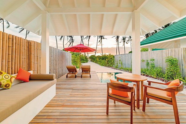 Siyam World Maldives - Wohnbeispiel Sunset Pool Beach Villa (Zimmercodierungen VB1 & VV5)