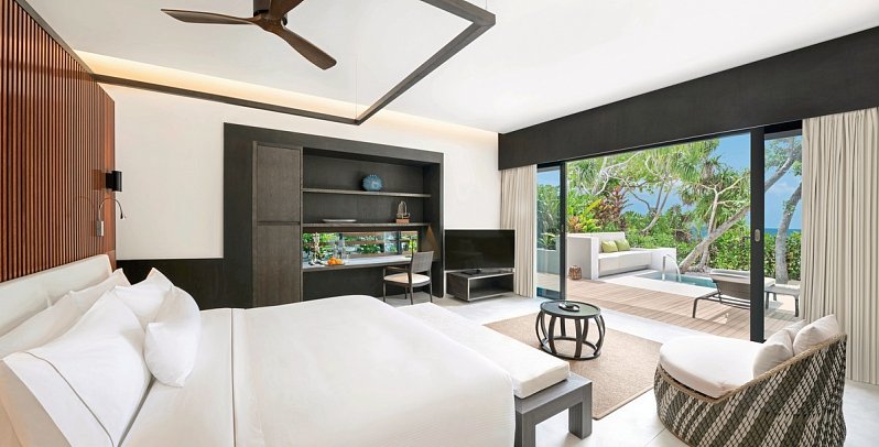 The Westin Maldives Miriandhoo Resort - Wohnbeispiel Beach Villa Pool (Zimmercodierungen VB1 & VB2)