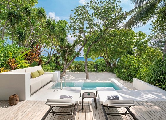 The Westin Maldives Miriandhoo Resort - Wohnbeispiel Beach Villa Pool (Zimmercodierungen VB1 & FB1)