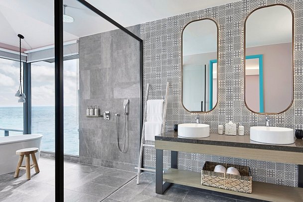 Le Méridien Maldives Resort & Spa - Beispiel Bad Lagoon Villa (Zimmercodierung VL1)