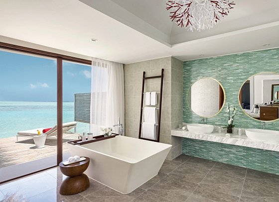 Niyama Private Islands Maldives - Beispiel Bad Over Water Pool Villa (Zimmercodierungen VX1, VX2 & VX7)