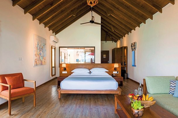 Reethi Faru Resort - Wohnbeispiel Water Villa (Zimmercodierungen VX1, VX2, VX7 & VV1)